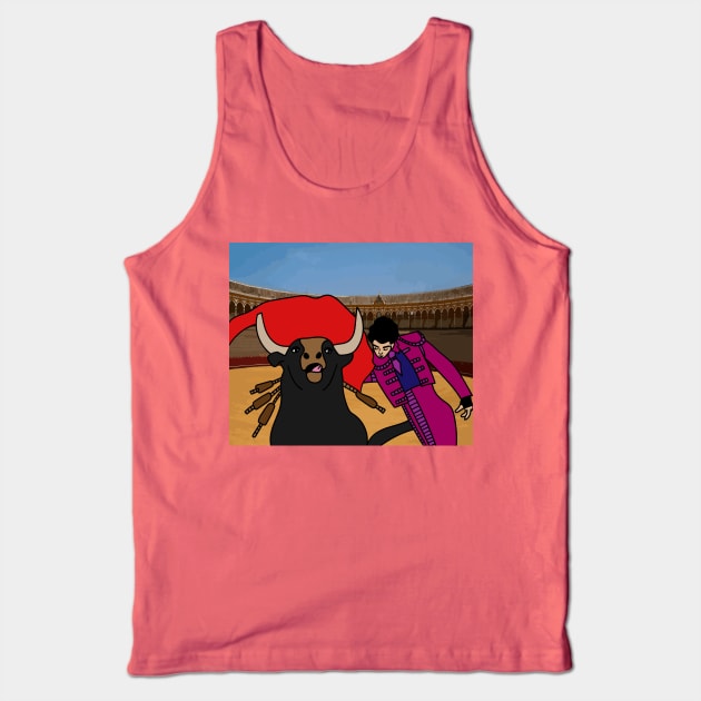 Arena Bullfight Torero Bull Tank Top by flofin